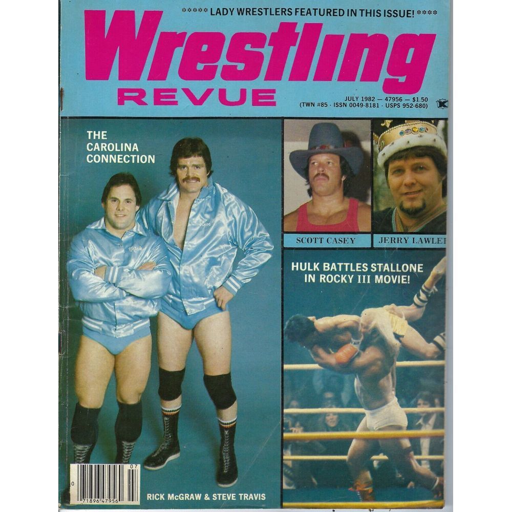 Wrestling Revue magazine July 1982-Carolina Connection Hulk Hogan Rocky III